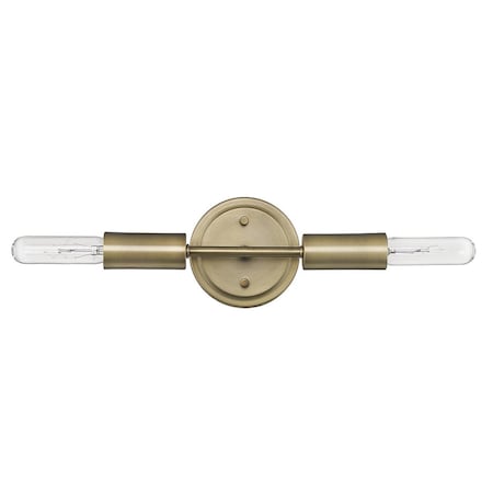 Estallar 5 x 12 x 3.75 in. Perret 2-Light Aged Brass Sconce ES3102652